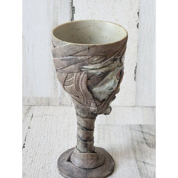 Plastic zombie mummy wine glass cup Halloween eyeball skeleton - Picture 6 of 6